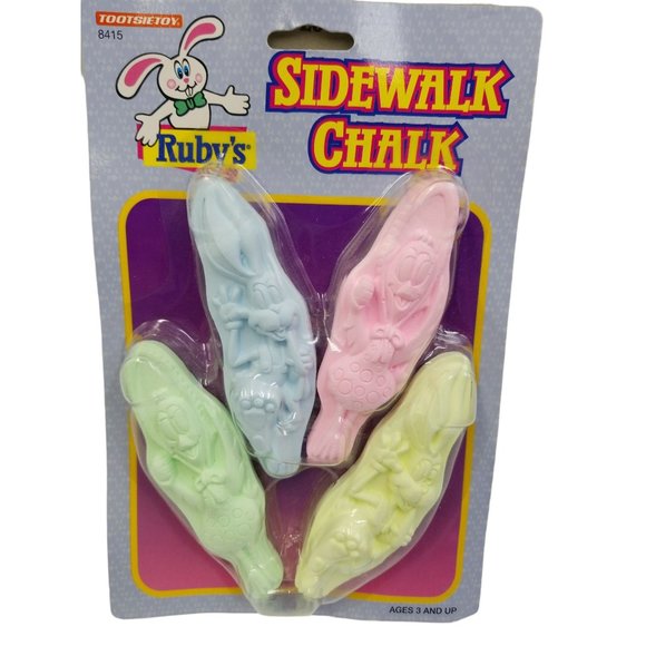 Tootsie Toy Ruby's Sidewalk Chalk Yellow Pink Green Blue NOS 1996 Vintage 2 Pack - Picture 4 of 8